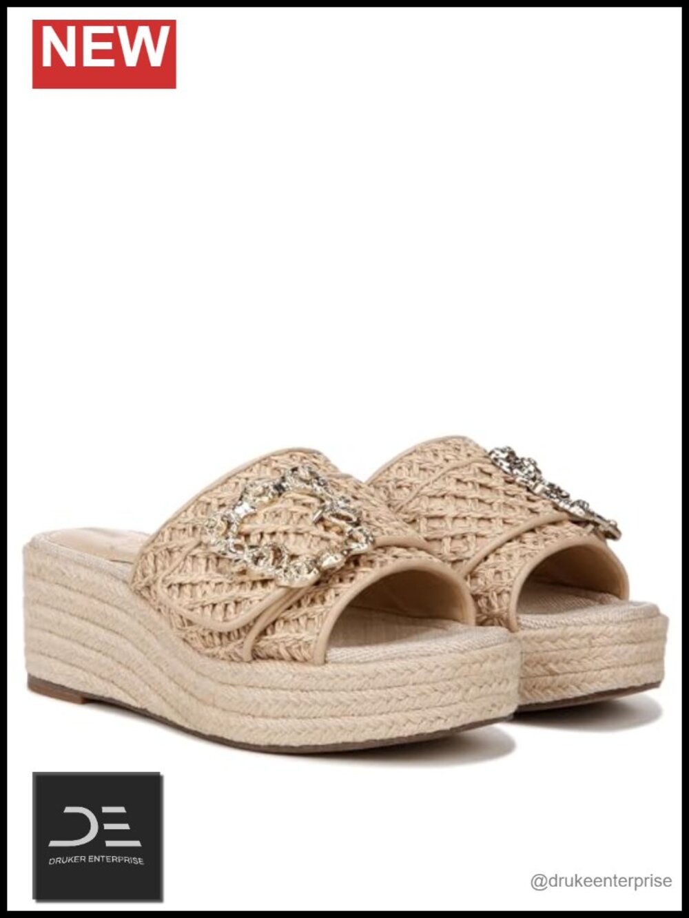 Sam Edelman Celia Wedge Sandals Lattice Straps Slip-On